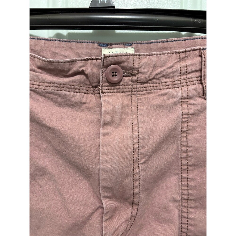 L.L.Bean Womens Cargo Utility Shorts Pink Size 18 Button Fly Flat Front - Picture 3 of 10